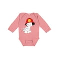 thumbnail image 1 of Inktastic Fireman Dog, Cute Dog, Puppy, Doggo, Dalmatian Boys or Girls Long Sleeve Baby Bodysuit, 1 of 5