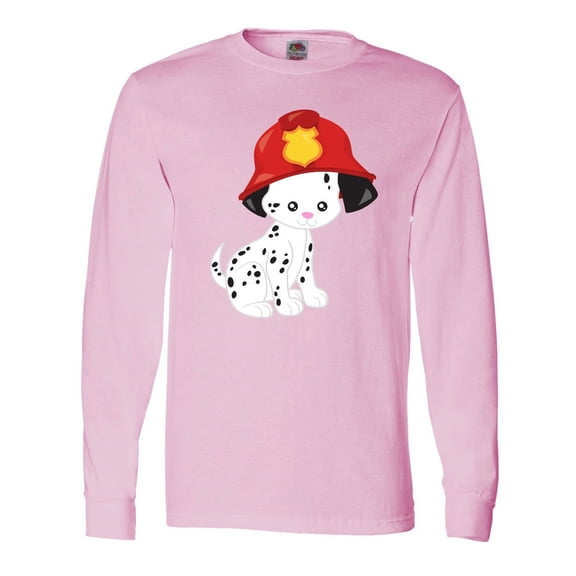 Inktastic Fireman Dog, Cute Dog, Puppy, Doggo, Dalmatian Long Sleeve T-Shirt