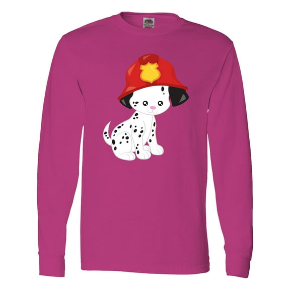 Inktastic Fireman Dog, Cute Dog, Puppy, Doggo, Dalmatian Long Sleeve T-Shirt