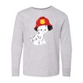 thumbnail image 1 of Inktastic Fireman Dog, Dalmatian, Dog With Fireman Helmet Long Sleeve Youth T-Shirt, 1 of 5