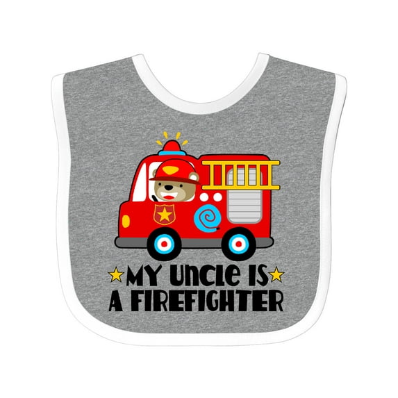Inktastic Fireman Uncle is a Firefighter Boys or Girls Baby Bib