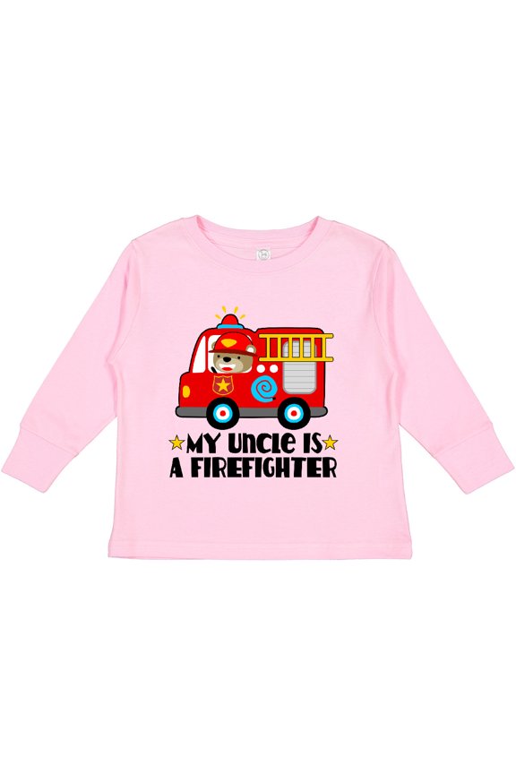 Fireman Uncle is a Firefighter Boys or Girls Long Sleeve Toddler T-Shirt