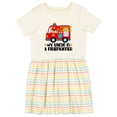 thumbnail image 1 of Inktastic Fireman Uncle is a Firefighter Girls Toddler Dress, 1 of 5