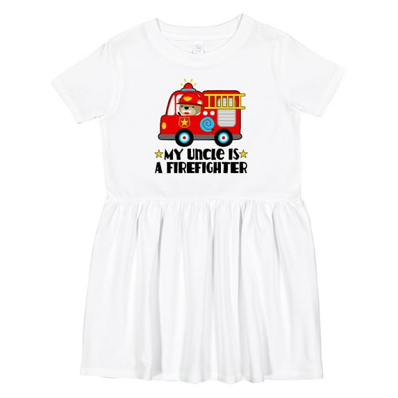 Inktastic Fireman Uncle is a Firefighter Girls Toddler Dress