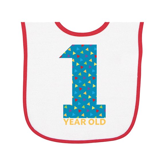 Inktastic First Birthday-1 Year Old Baby Terry Cloth Bib