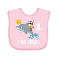 thumbnail image 1 of Inktastic First Birthday 1 Year Old Dolphin Boys or Girls Baby Bib, 1 of 4