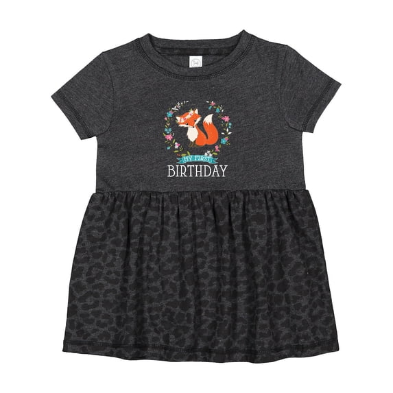Inktastic First Birthday 1 Year Old Girl Fox Girls Baby Dress
