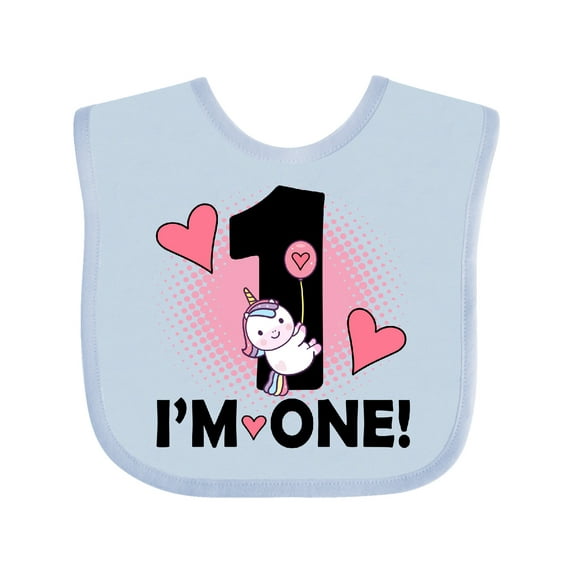 Inktastic First Birthday 1 Year Old Girl Unicorn Girls Baby Bib