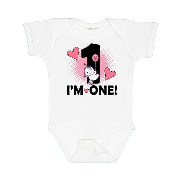 Inktastic First Birthday 1 Year Old Girl Unicorn Girls Baby Bodysuit