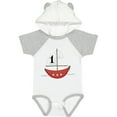 thumbnail image 1 of Inktastic First Birthday-1 Year Old Red Boat Boys or Girls Baby Bodysuit, 1 of 5