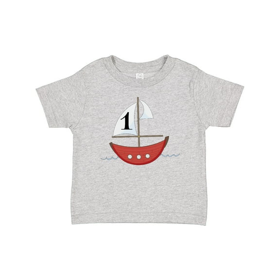 Inktastic First Birthday-1 Year Old Red Boat Boys or Girls Baby T-Shirt