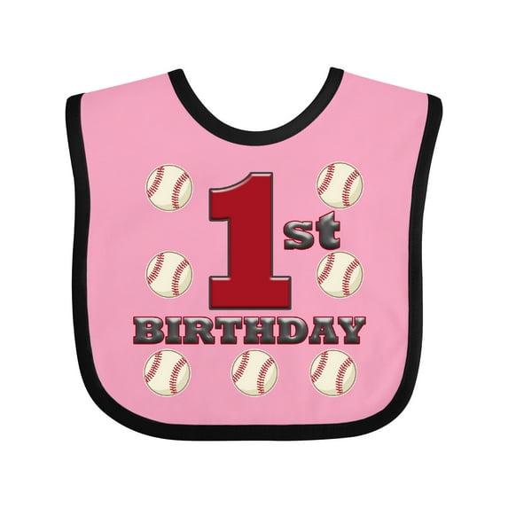 Inktastic First Birthday Baseball Boys Baby Bib