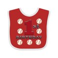 thumbnail image 1 of Inktastic First Birthday Baseball Boys Baby Bib, 1 of 4