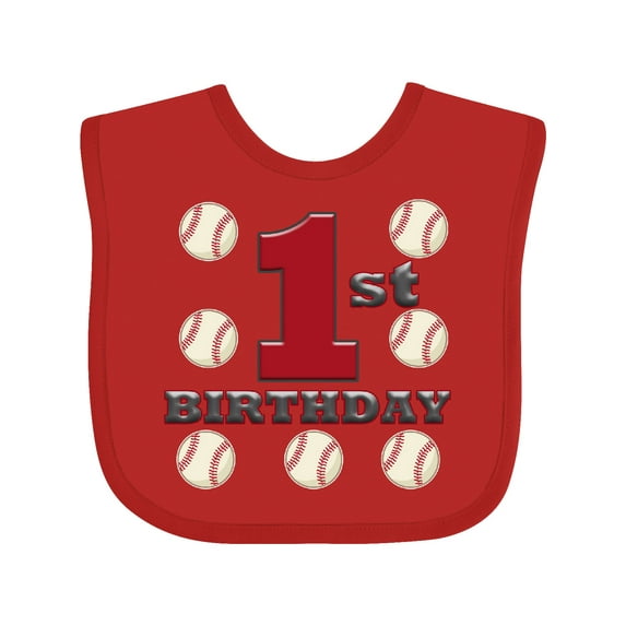Inktastic First Birthday Baseball Boys Baby Bib