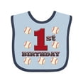 thumbnail image 1 of Inktastic First Birthday Baseball Boys Baby Bib, 1 of 4