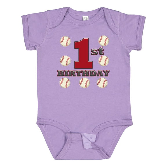Inktastic First Birthday Baseball Boys Baby Bodysuit