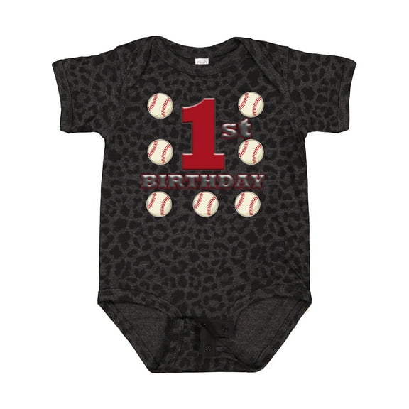 Inktastic First Birthday Baseball Boys Baby Bodysuit
