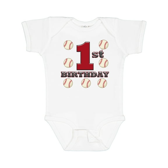 Inktastic First Birthday Baseball Boys Baby Bodysuit