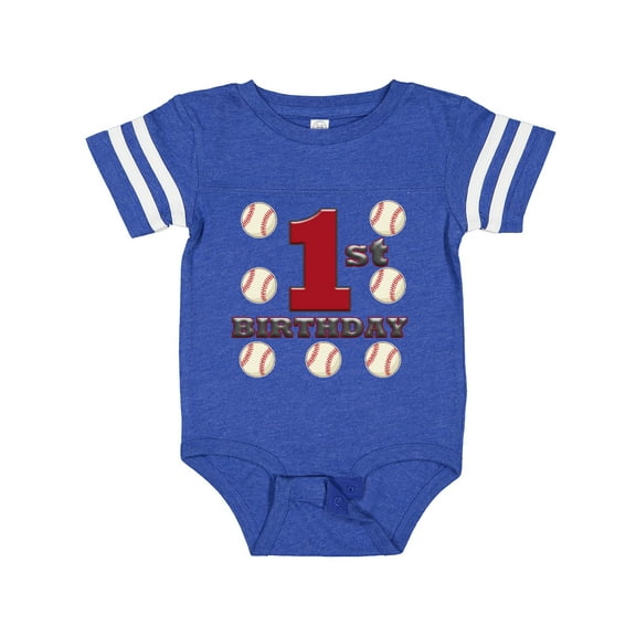 Inktastic First Birthday Baseball Boys Baby Bodysuit