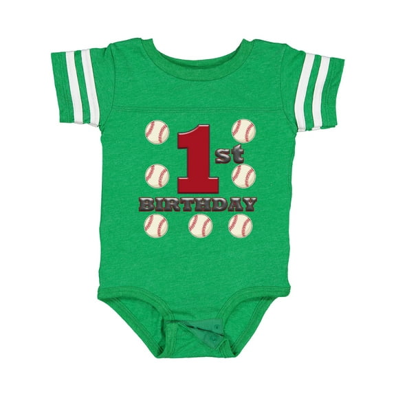 Inktastic First Birthday Baseball Boys Baby Bodysuit