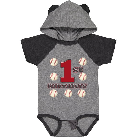 Inktastic First Birthday Baseball Boys Baby Bodysuit