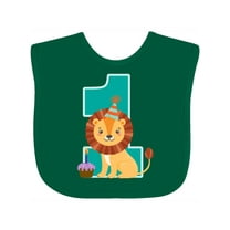 Inktastic First Birthday Boy Lion 1 Year Old Boys or Girls Baby Bib