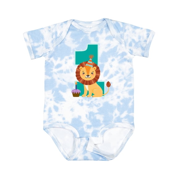 Inktastic First Birthday Boy Lion 1 Year Old Boys or Girls Baby Bodysuit