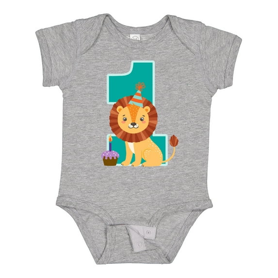Inktastic First Birthday Boy Lion 1 Year Old Boys or Girls Baby Bodysuit