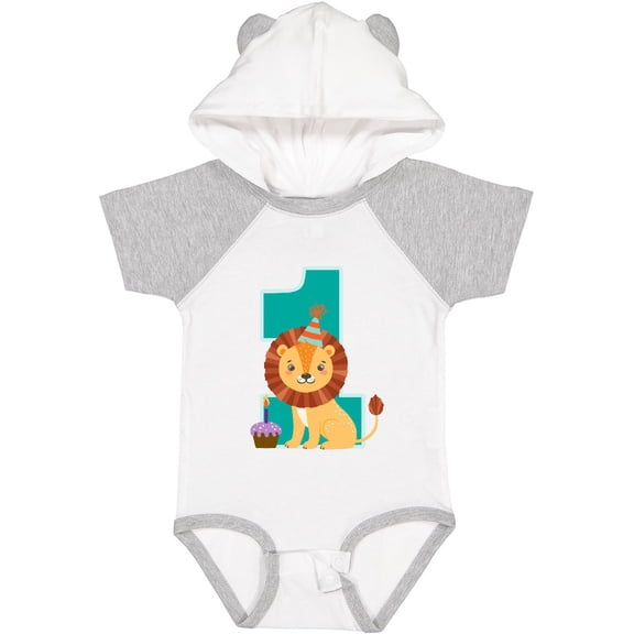 Inktastic First Birthday Boy Lion 1 Year Old Boys or Girls Baby Bodysuit