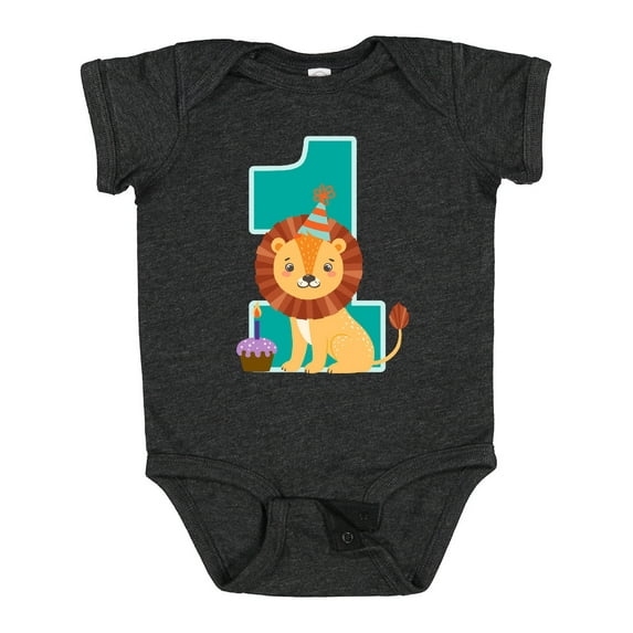 Inktastic First Birthday Boy Lion 1 Year Old Boys or Girls Baby Bodysuit