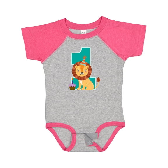 Inktastic First Birthday Boy Lion 1 Year Old Boys or Girls Baby Bodysuit