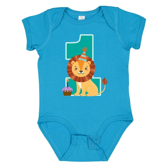 Inktastic First Birthday Boy Lion 1 Year Old Boys or Girls Baby Bodysuit