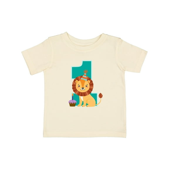 Inktastic First Birthday Boy Lion 1 Year Old Boys or Girls Baby T-Shirt
