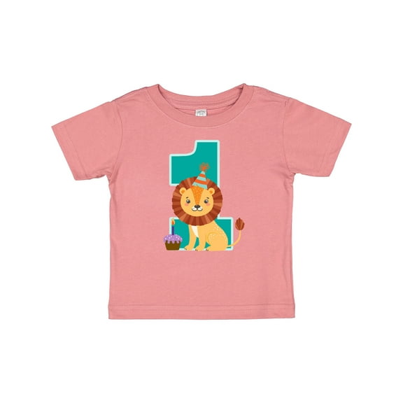 Inktastic First Birthday Boy Lion 1 Year Old Boys or Girls Baby T-Shirt