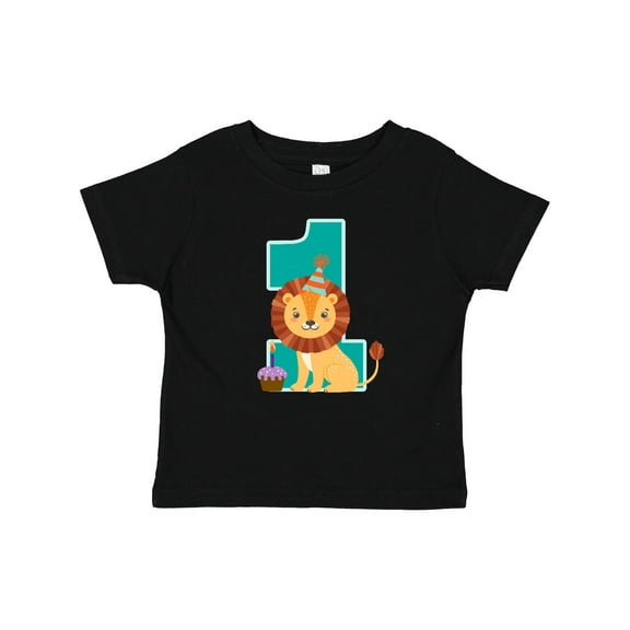 Inktastic First Birthday Boy Lion 1 Year Old Boys or Girls Baby T-Shirt