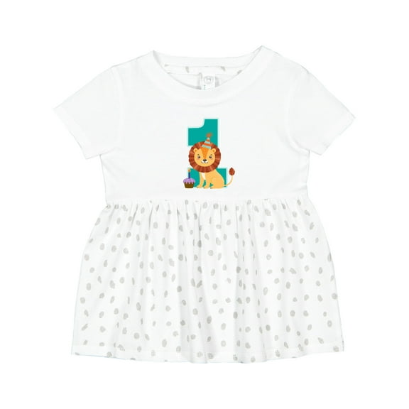 Inktastic First Birthday Boy Lion 1 Year Old Girls Baby Dress