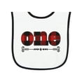 thumbnail image 1 of Inktastic First Birthday Buffalo Plaid Lumberjack Baby Terry Cloth Bib, 1 of 3