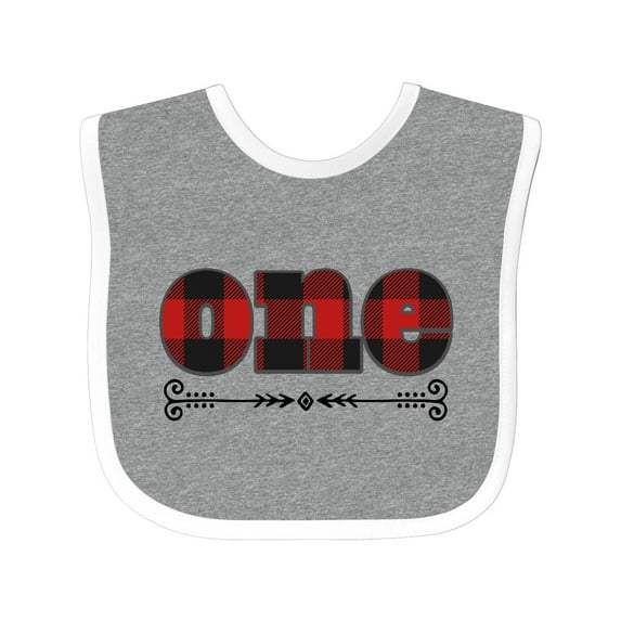 Inktastic First Birthday Buffalo Plaid Lumberjack Boys or Girls Baby Bib