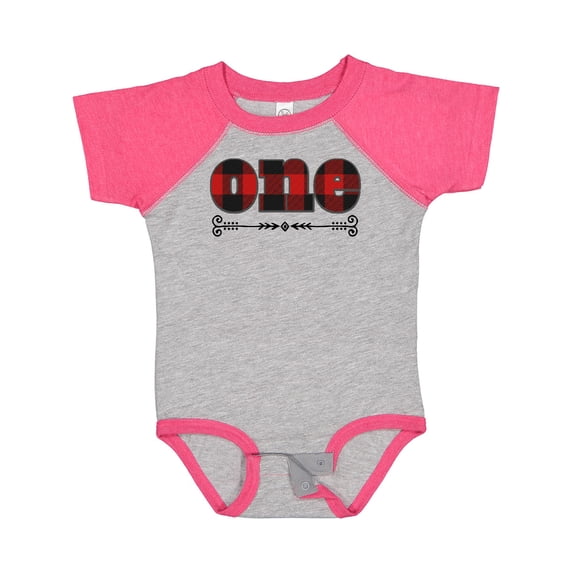 Inktastic First Birthday Buffalo Plaid Lumberjack Boys or Girls Baby Bodysuit