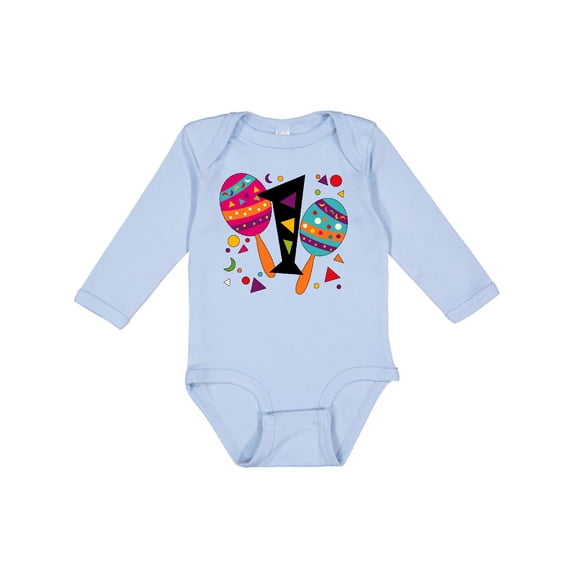 Inktastic First Birthday Cinco de Mayo- Maracas Boys or Girls Long Sleeve Baby Bodysuit