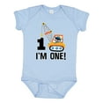 thumbnail image 1 of Inktastic First Birthday Construction Truck 1 Year Old Boys Baby Bodysuit, 1 of 5