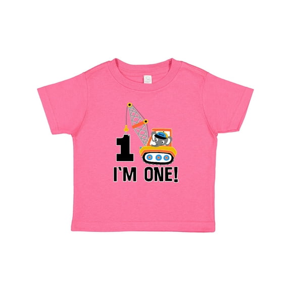 Inktastic First Birthday Construction Truck 1 Year Old Boys Baby T-Shirt