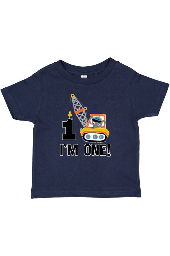 First Birthday Construction Truck 1 Year Old Boys Baby T-Shirt