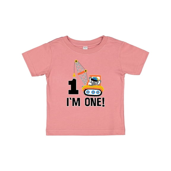 Inktastic First Birthday Construction Truck 1 Year Old Boys Baby T-Shirt