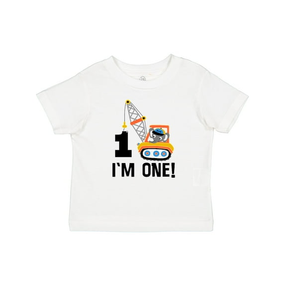 Inktastic First Birthday Construction Truck 1 Year Old Boys Baby T-Shirt