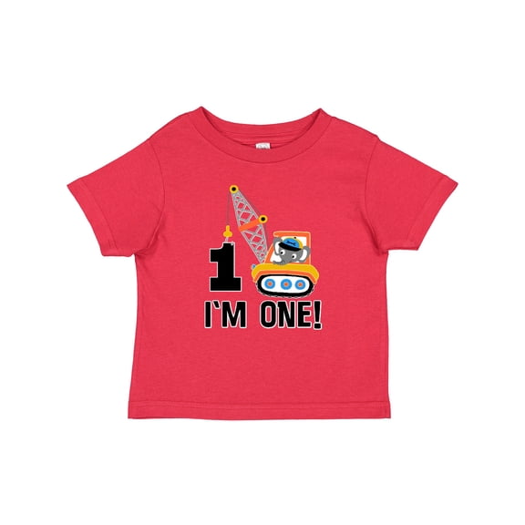 Inktastic First Birthday Construction Truck 1 Year Old Boys Baby T-Shirt