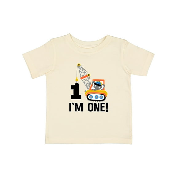 Inktastic First Birthday Construction Truck 1 Year Old Boys Baby T-Shirt