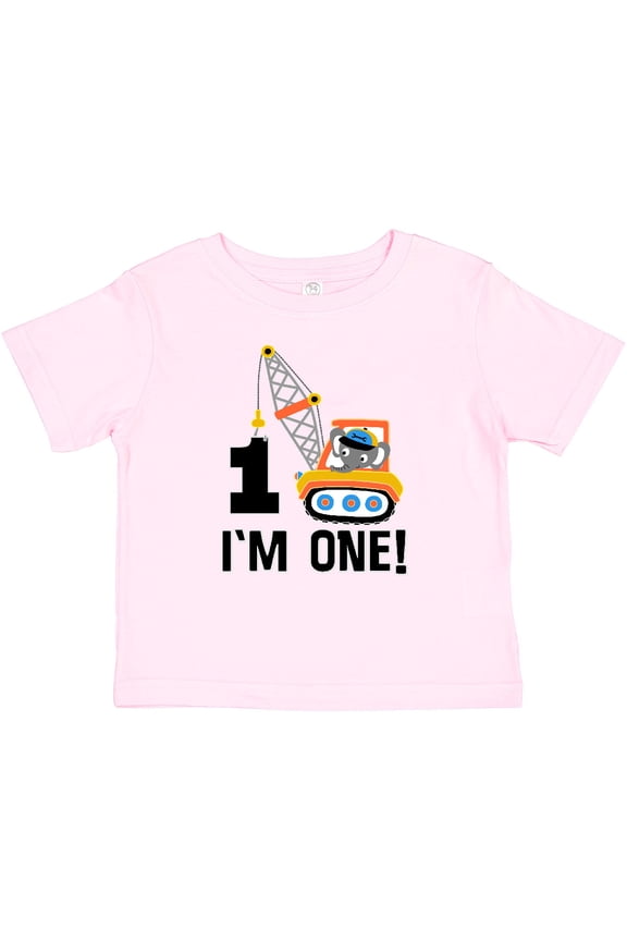 First Birthday Construction Truck 1 Year Old Boys Baby T-Shirt