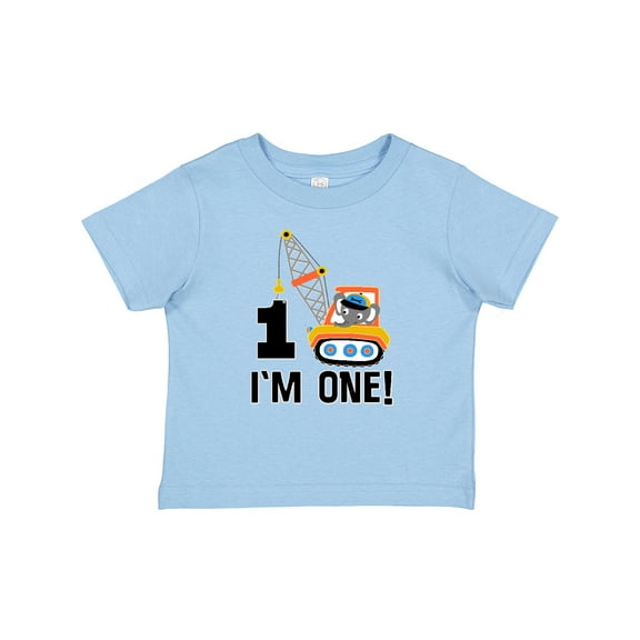 Inktastic First Birthday Construction Truck 1 Year Old Boys Baby T-Shirt
