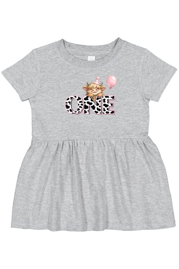 First Birthday Cow Girls Baby Dress